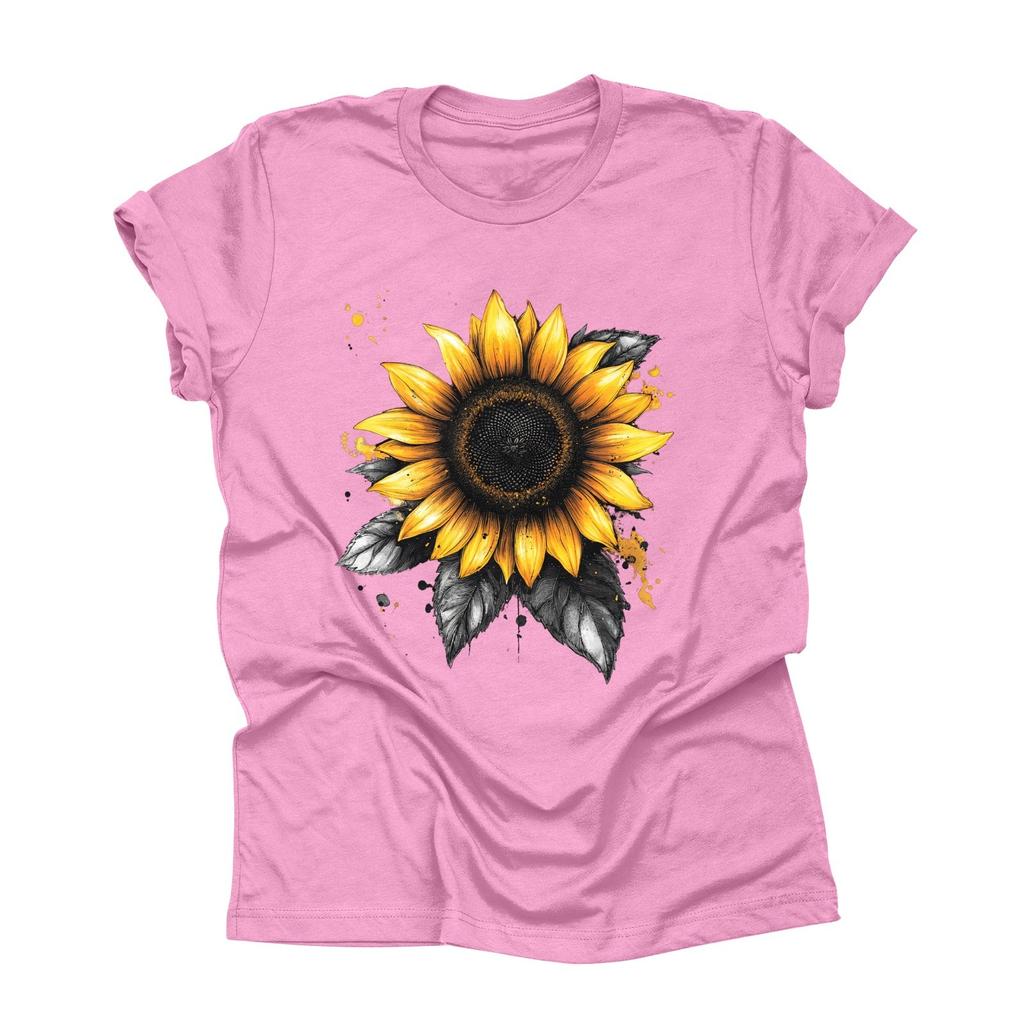 Unisex Casual Mote Trykk Crewneck Løs T-skjorte