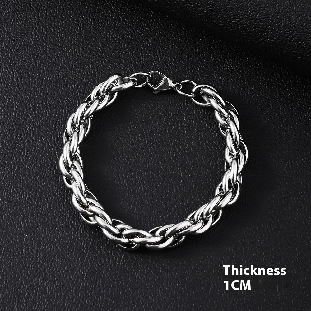 Bracciale da Uomo in Acciaio Inossidabile Semplice Prepotente Punk Alto Senso Cubano Acciaio al Titanio Bracciale Gioielli da Uomo