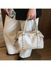 Boston Bag Women PU Large Capacity Studded Travel Office