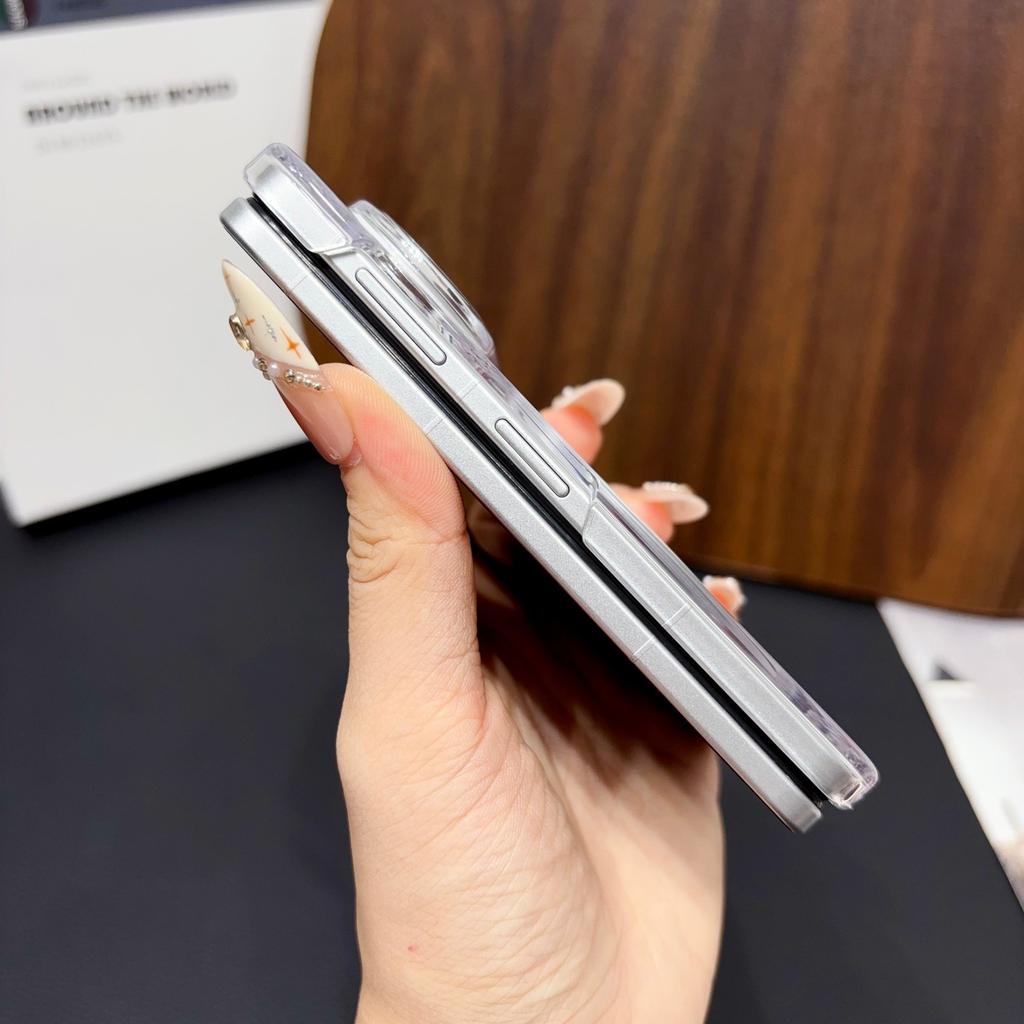 Applicable To Vivoxfold1 Mobile Phone Case Samsung Zfold1 Simple and Transparent MateX1 Magnetic Rotating Bracket Case