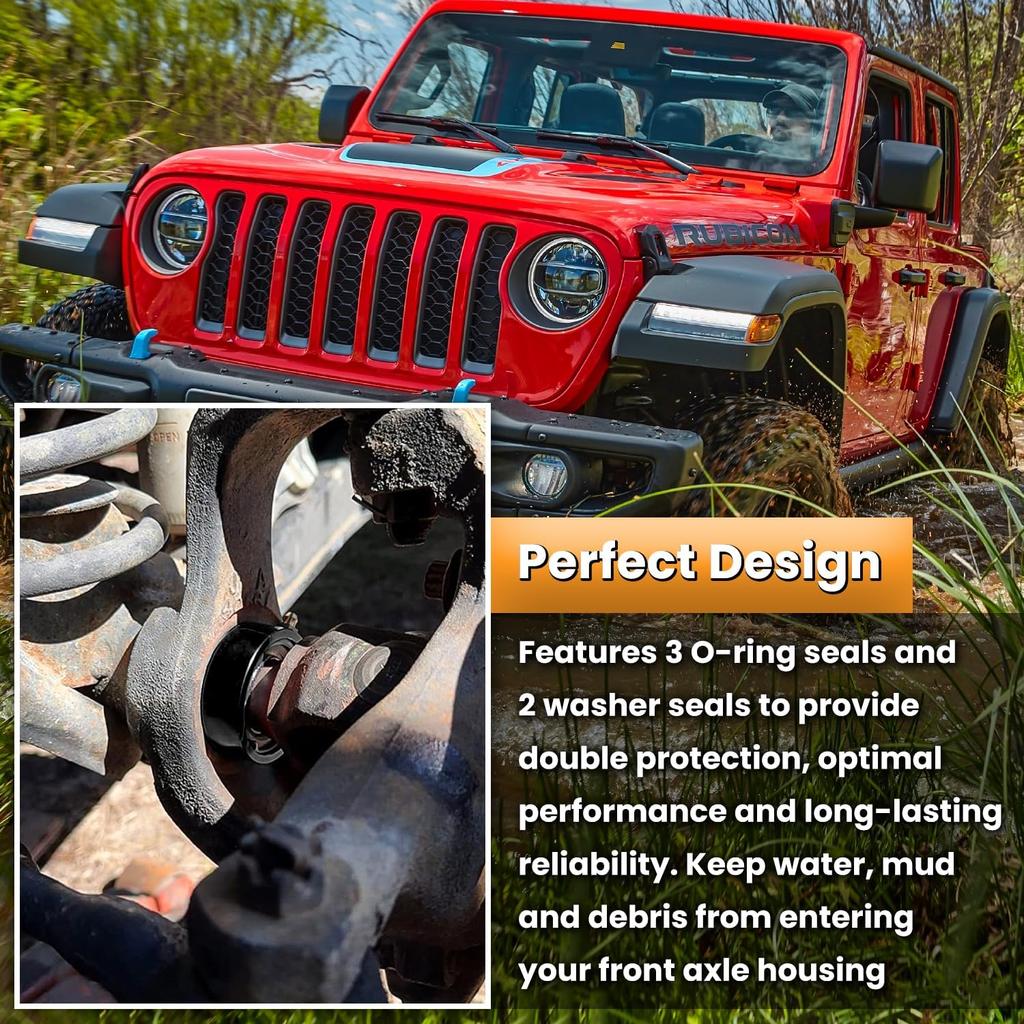 MG21103 Dana 30/44 Front Axle Tube Seal Pair For Jeep Wrangler JK JKU 2007-2018, YJ 1987-1995, TJ 1997-2006, LJ 2004-2006, Cherokee (XJ) 1984-2001,