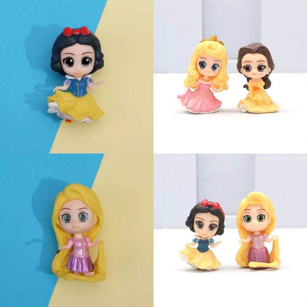 Adorable 7 Piece Q Version Princess Figurine Set Including Snow White Ariel Mulan Cinderella Toys