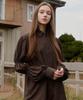 ADAUL Smoked Shirred Shirt - Brown