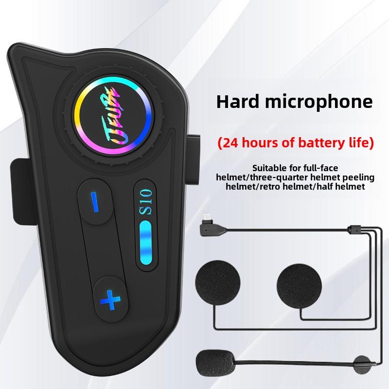 Wireless Helmet Bluetooth Headset Motorcycle Helmet Bluetooth Headset Waterproof and Dust Cancelling Noise Light Helmet Headset