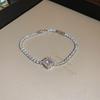 Pink Diamond Zirconia Starburst Flower Bracelet: Trendy, Luxurious Jewelry with Unique Design.