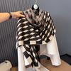 Imitation Cashmere Retro Plaid Pattern Simple Rhombus Pattern Printing Personality High-End Scarf Women