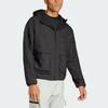 Adidas Solid Color Loose Outdoor Workwear Hooded Jacket for Men, Black