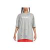 Tricou Sport cu Imprimeu Logo Larg Confortabil Mânecă Scurtă Umeri Căzuți Femei Tricouri Gri FZ0284042