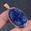 Burmise Sapphire(Simulated) Gemstone Handmade Copper Jewelry Pendant 2.17 v8Z10