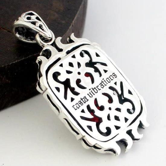 goodvibrations Rasta Ethiopian Lion Pendant Top in 925 Sterling Silver