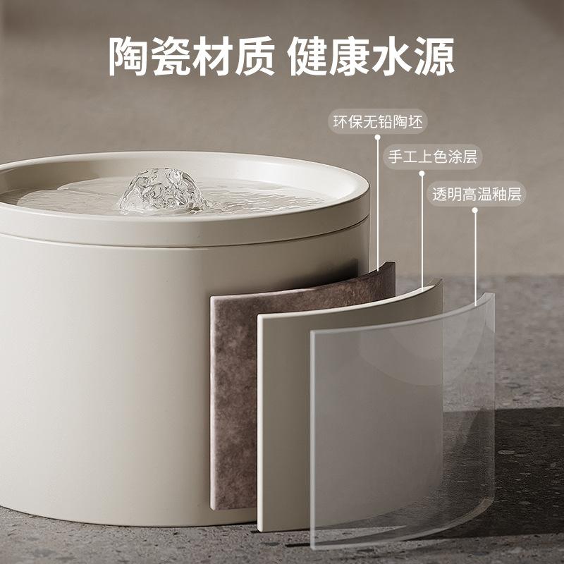 Ceramic Cat Water Fountain with Silent Circulation Filter