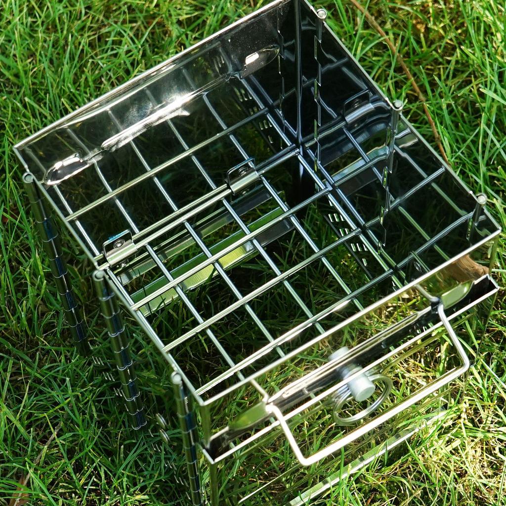 Stainless Steel Outdoor Folding Firewood and Charcoal Stove with Integrated Fire Starter for Camping, BBQ, and Heating