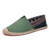 Summer Canvas Slip-On Espadrilles with Linen Sole - Casual Solid Color Hemp Rope Fisherman Shoes