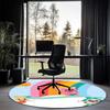 Pinkfong Wonderstar Bedruckter Runder Teppich Teppich Stuhlteppich Bereichsteppich Eingang Fußmatten, für Bürostuhl Wohnzimmer Schlafzimmer Küche.