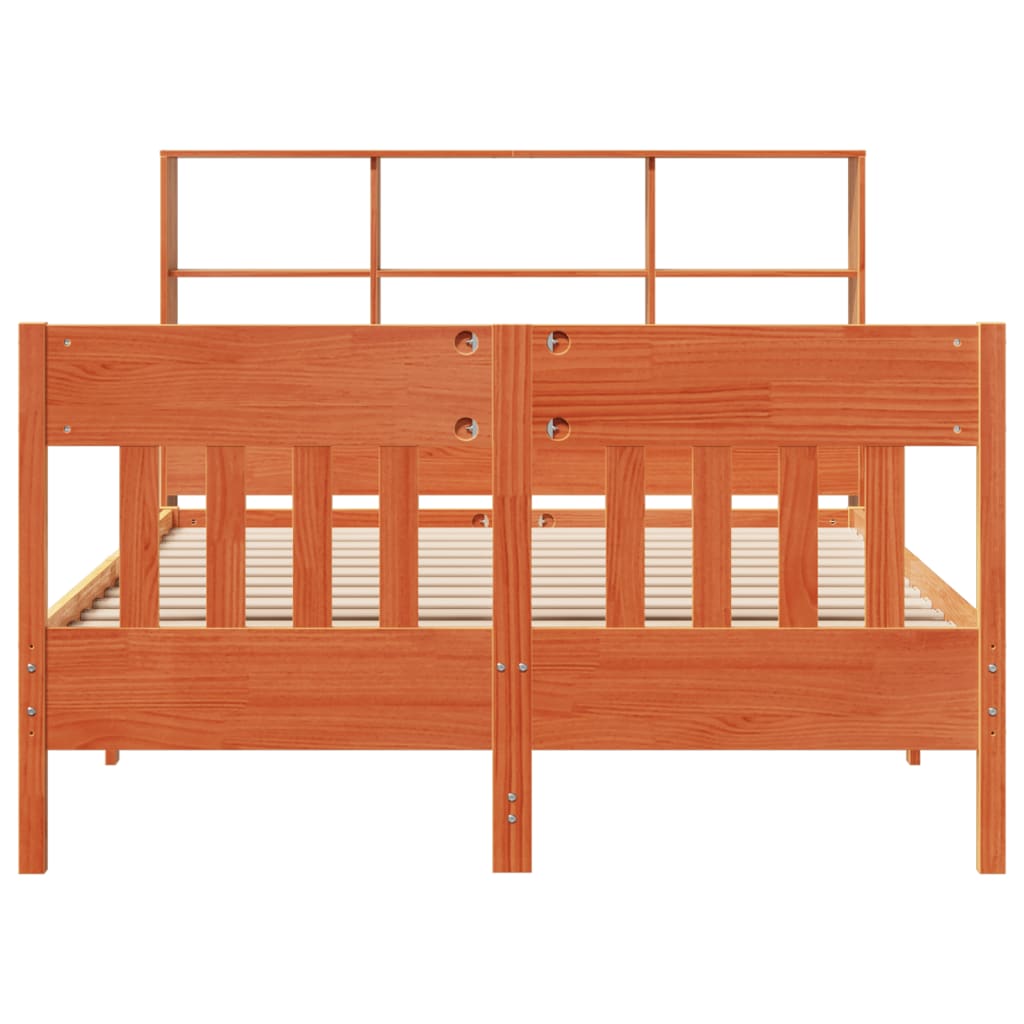 Solid Wood Bed without Mattress Wax Brown 160x200 cm Pine Wood