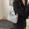 Stylish And Chic Korean Inspired Sequined Small Shoulder Bag For Women In Black And Silver