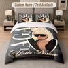 Lady Gaga 3Pcs Bedding Set, Personalized Custom Name Text, 1 Duvet Cover & 2 Pillowcases For Bedroom