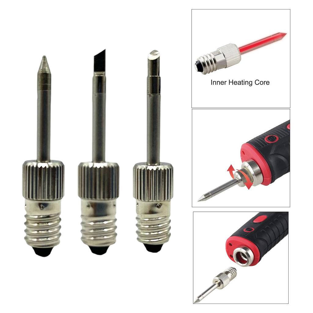 Soldering Iron Tips Corrosion Resistant Cordless E10 Interface Battery Solder Welding Tips Electronic Soldering Tips for Tool