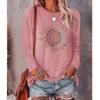 2025 Autumn & Winter Women's New Casual Crew Neck Long Sleeve Top 3D Retro Pattern