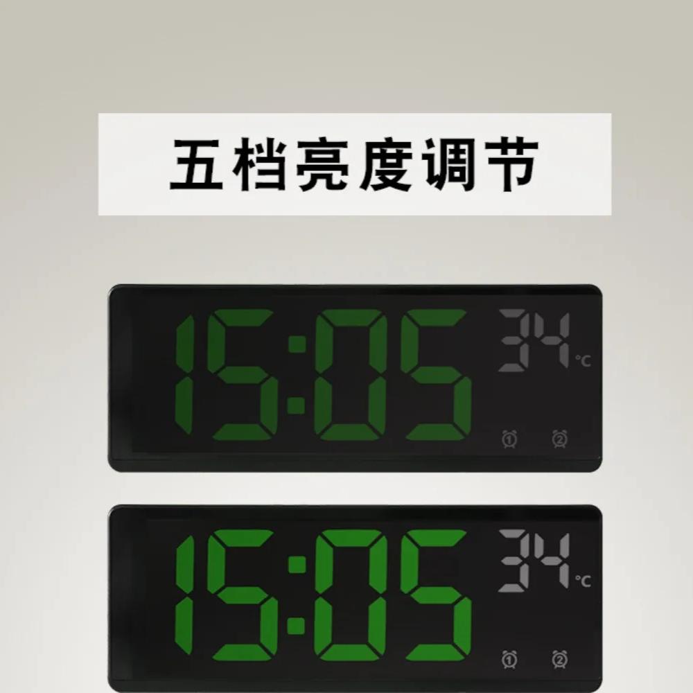 Voice Control Digital Alarm Clock Temperature Dual Alarm Desktop Table Clock Night Mode 12/24H LED Clock Watch Desk