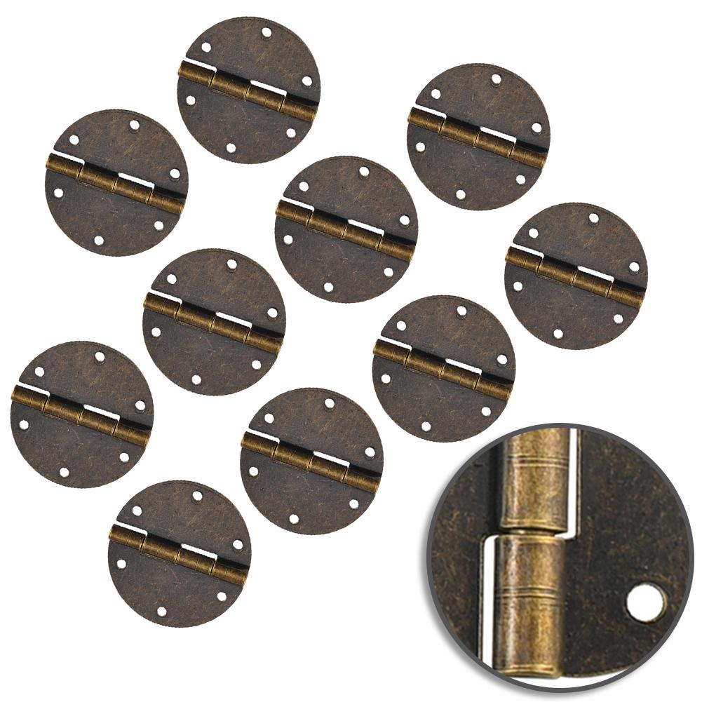

10pcs/set Door Hinges Vintage Round Metal Hinges For Cabinet Doors Small Drawers Furniture Hardware Accessories China Mainland