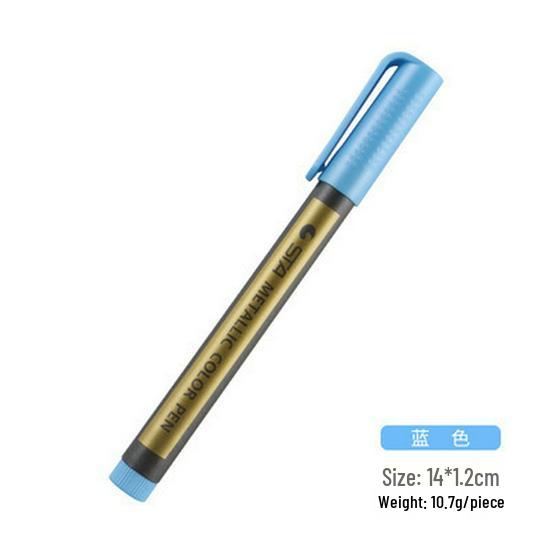 STA 8151 Colored Metal Paint Marker for DIY and Black Cardstock Art.