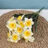 New Large 7-Prong Daffodil Artificial Flower for Wedding, Photography, and Living Room Decor.