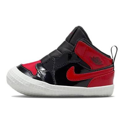 Pantofi sport pentru copii Air 1 Retro High OG Crib Patent Bred Negru Varsity-Roșu Alb AT3745-063