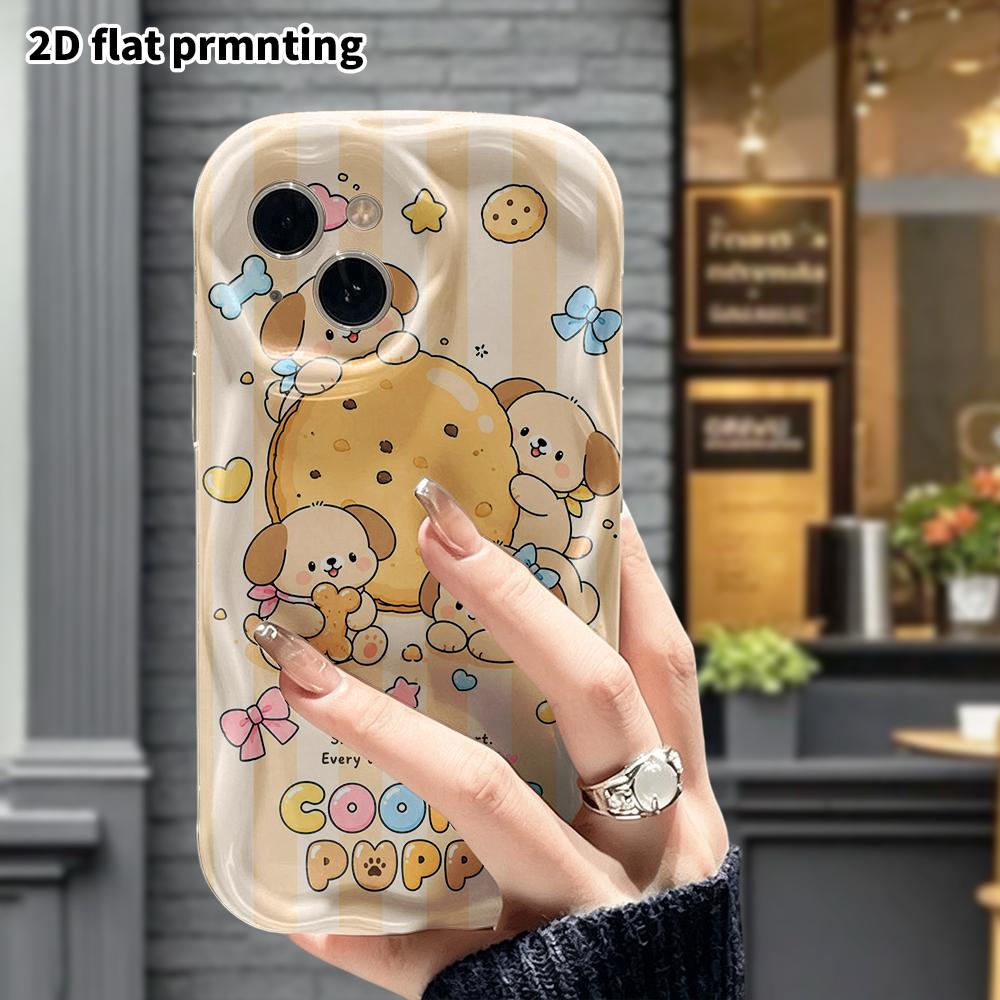 Phone Case: 2D Flat Design Suitable for iPhone 18 17 16 15 14 13 Pro Protective Case, Cookie Puppy, Perfect Christmas and Halloween Holiday Gift