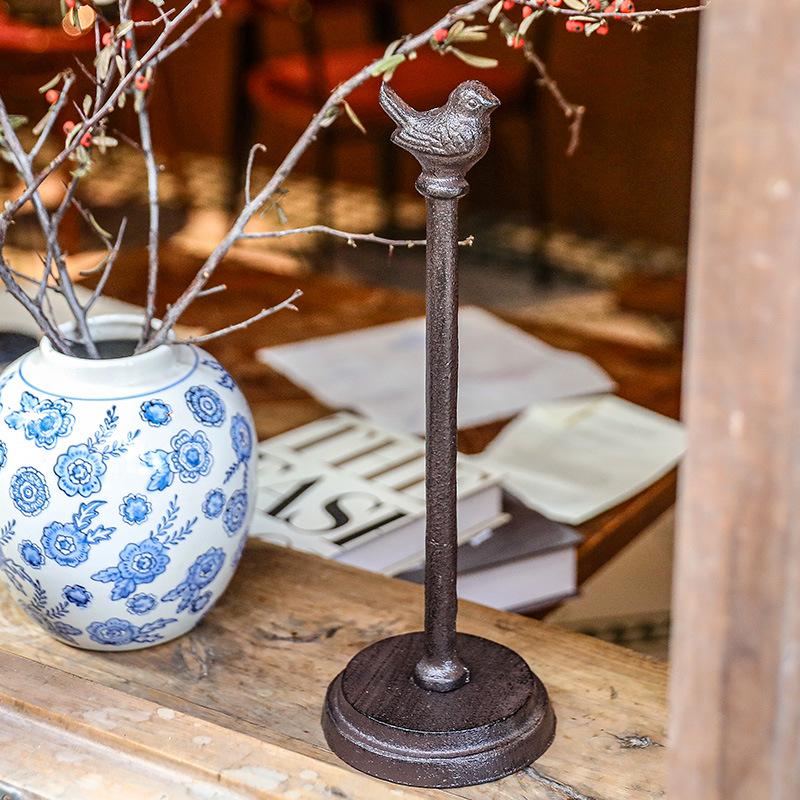 Retro Cast Iron Bird Tissue Holder for Home & Kitchen