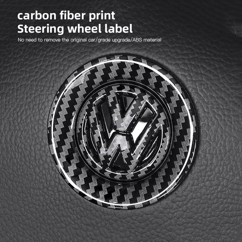 2026 Hot For Volkswagen VW ABS Carbon Fiber Pattern Car Logo Steering Wheel Sticker Badge For VW GTI Passat B6 Golf 4 5 7 Polo J