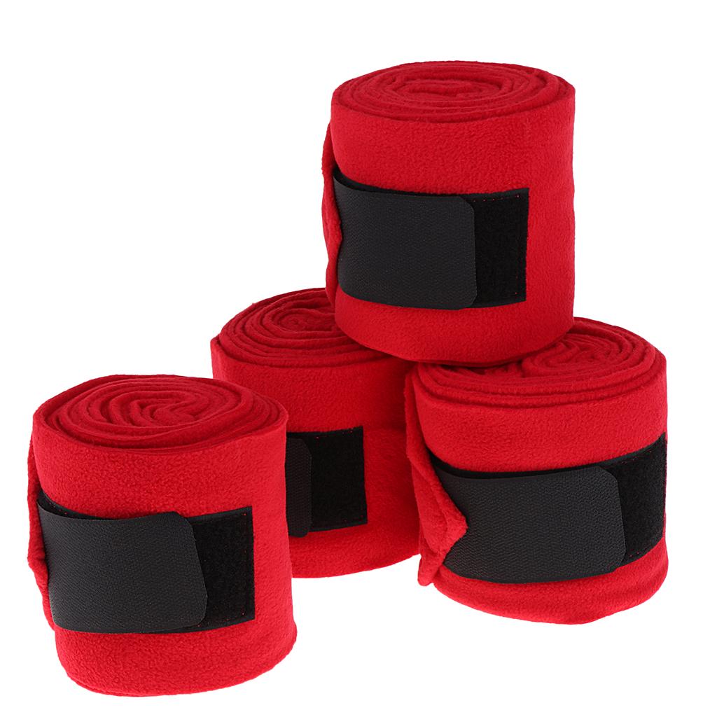 Buy 4pcs Soft Fleece Equestrian Leg Wraps Bandage for Horse Riding