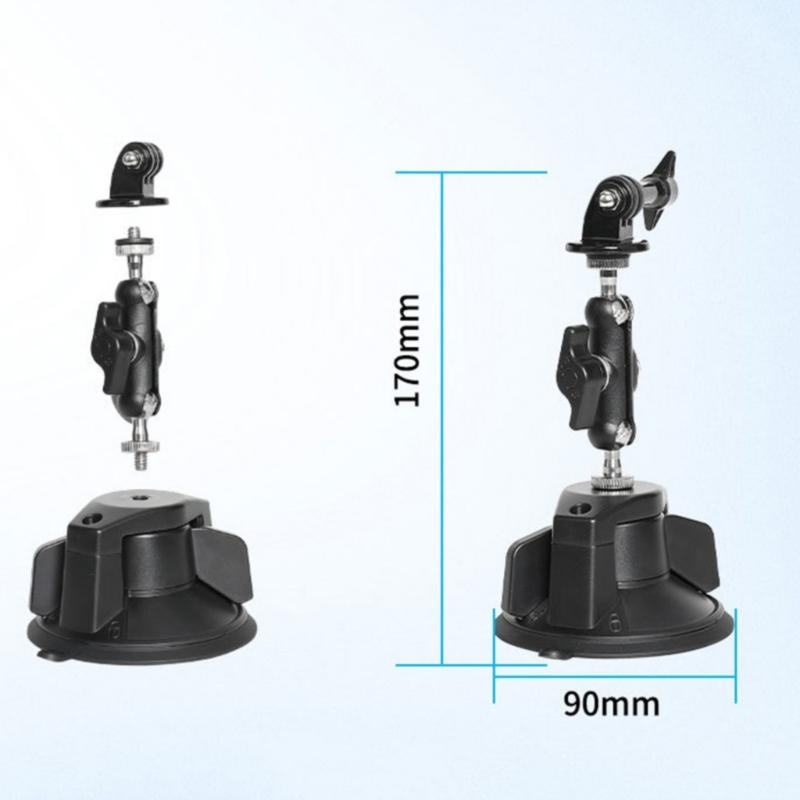 Adjustable Suction Cup Mount for Go Ultra Action Cameras With 360 Degree Rotation And Metal Construction