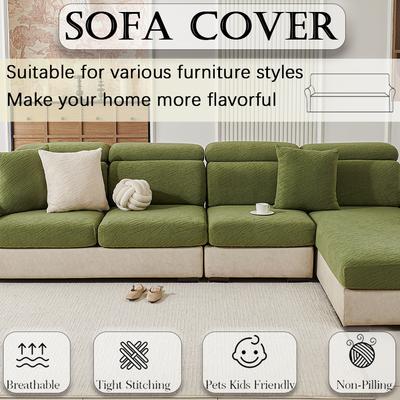 Jacquard Sofa Seat Cushion Cover Thicken Sofa Cover Sofa Slipcover Stretch Sofa Cover Pets Kid Furniture Protector For Home