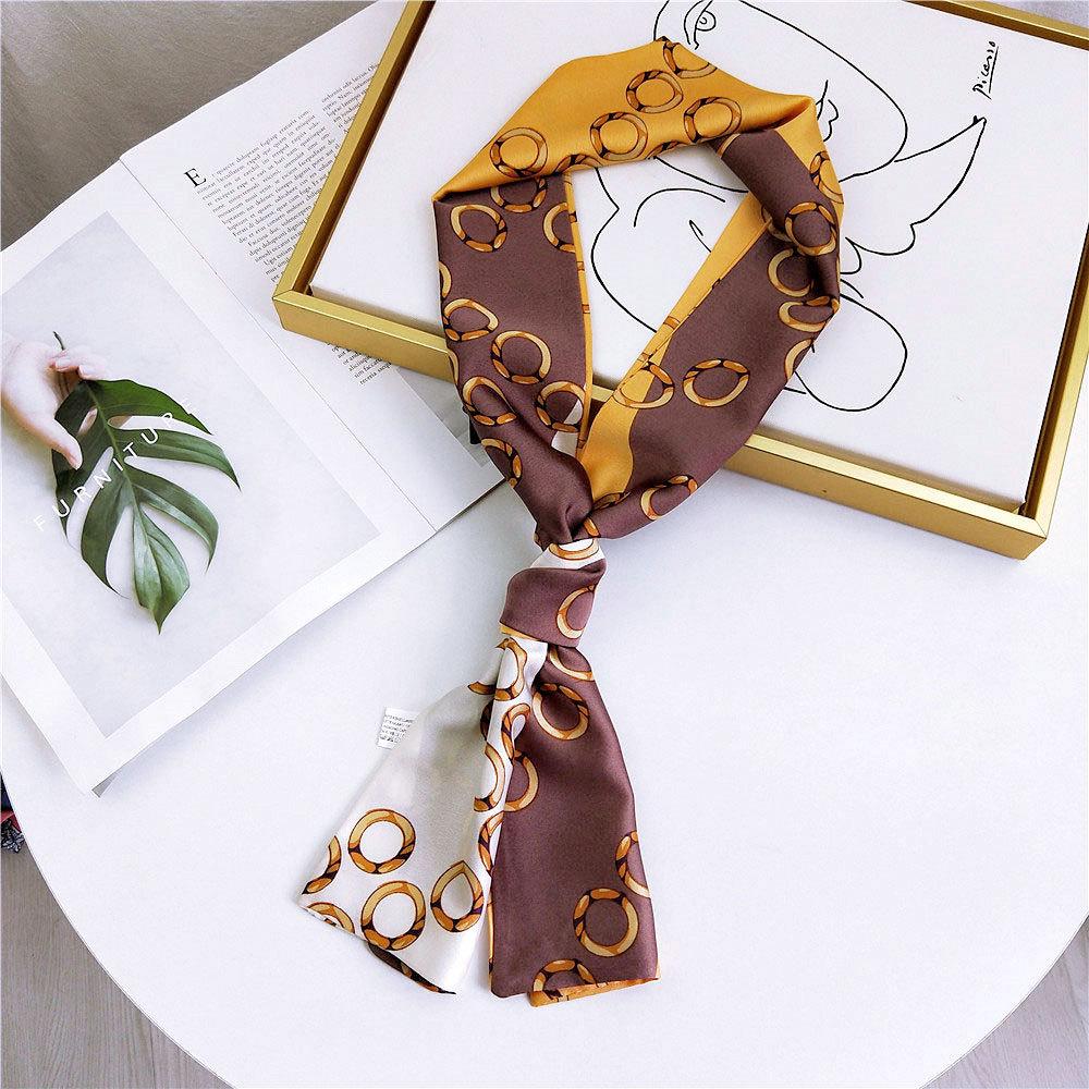 

Новые шарфы Шелковые шарфы Женские весенние и осенние длинные декоративные профессиональные шарфы Летние тонкие стили в сочетании с рубашками Стильные 15*145cm