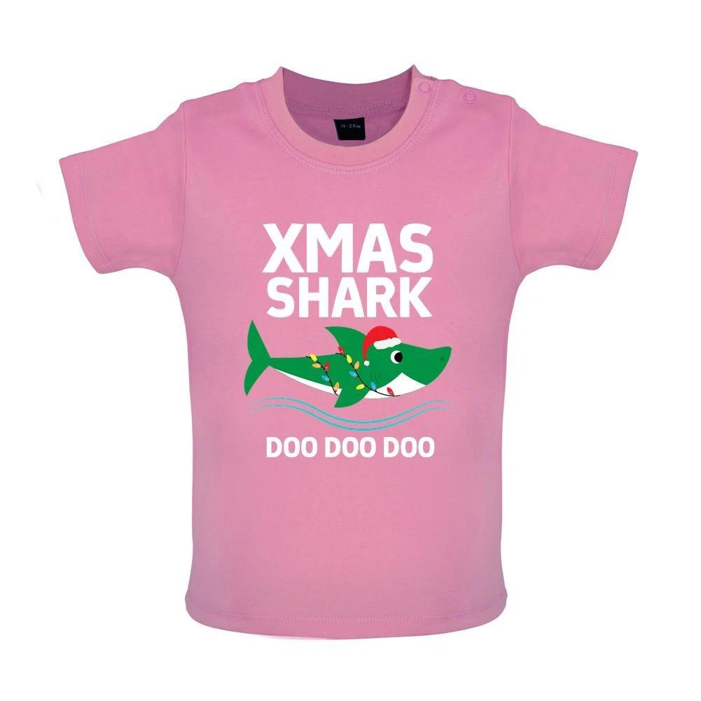 Christmas Shark Doo Doo Doo - Baby Kids Boys Girls Unisex T-Shirt / Babygrow - Xmas Shark Song Baby 140