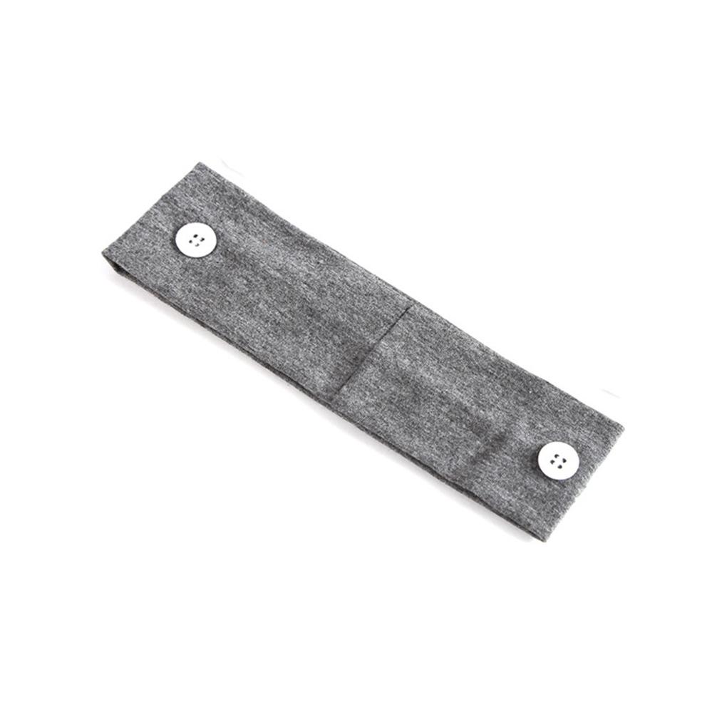 Button Headband Holder Solid Good Elasticity Relieve Ear Pain Good Fixation Sport Scarf Classic Headcloth Sweat Absorption Men