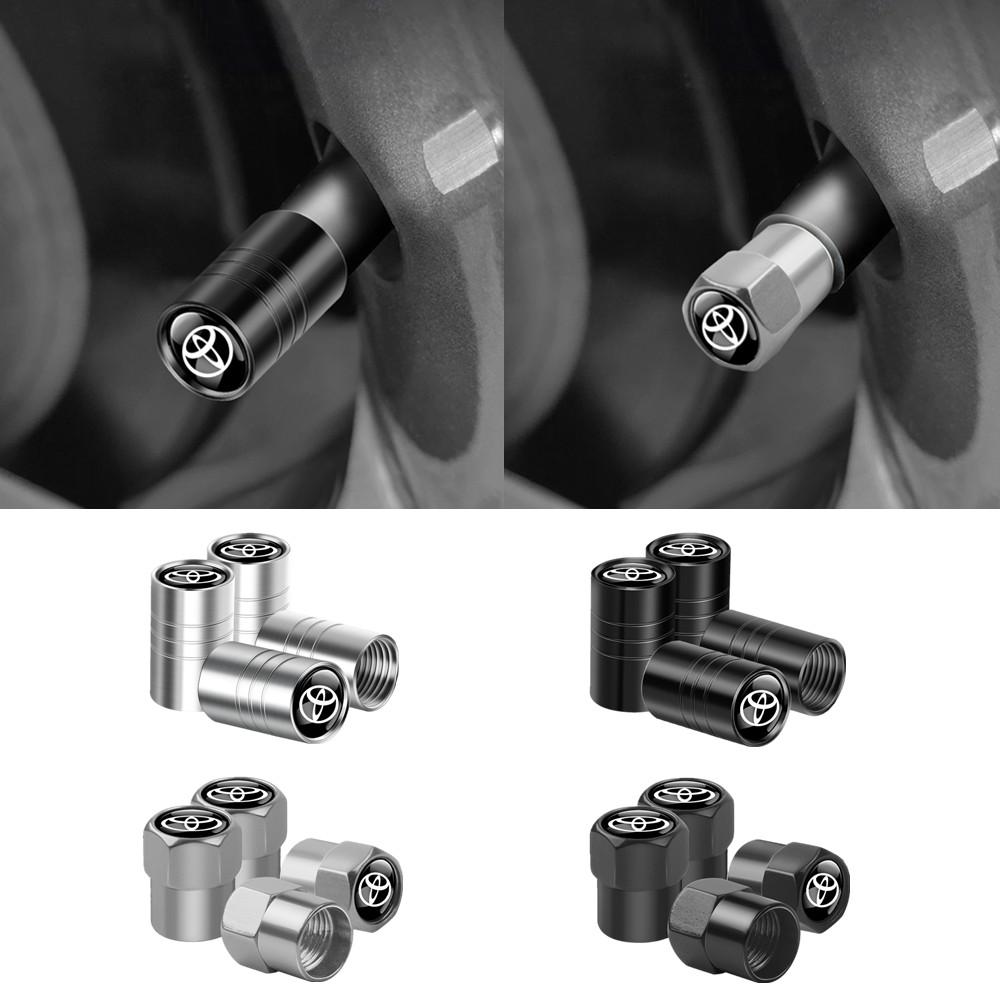 For Toyota Camry Car keychain Metal Wheel Tire Valve Caps Stem Cover Car Accessories Rav4 Prado Yaris Aqua Hilux Prius TRD Venza