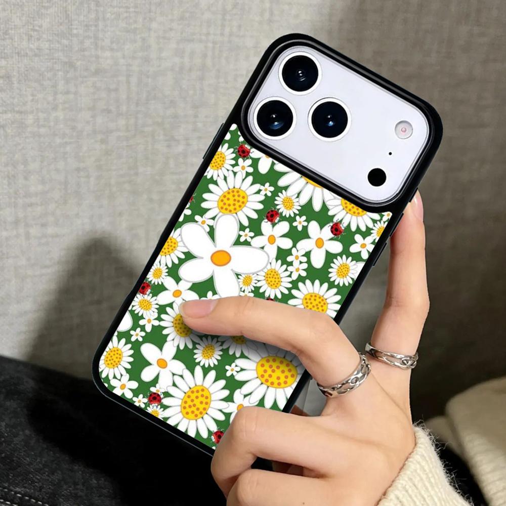 Capa Case for iPhone 17 Air 16 Pro Max 15 Plus 11 13 Mini 14 12 Back Phone Cover Cute Flower