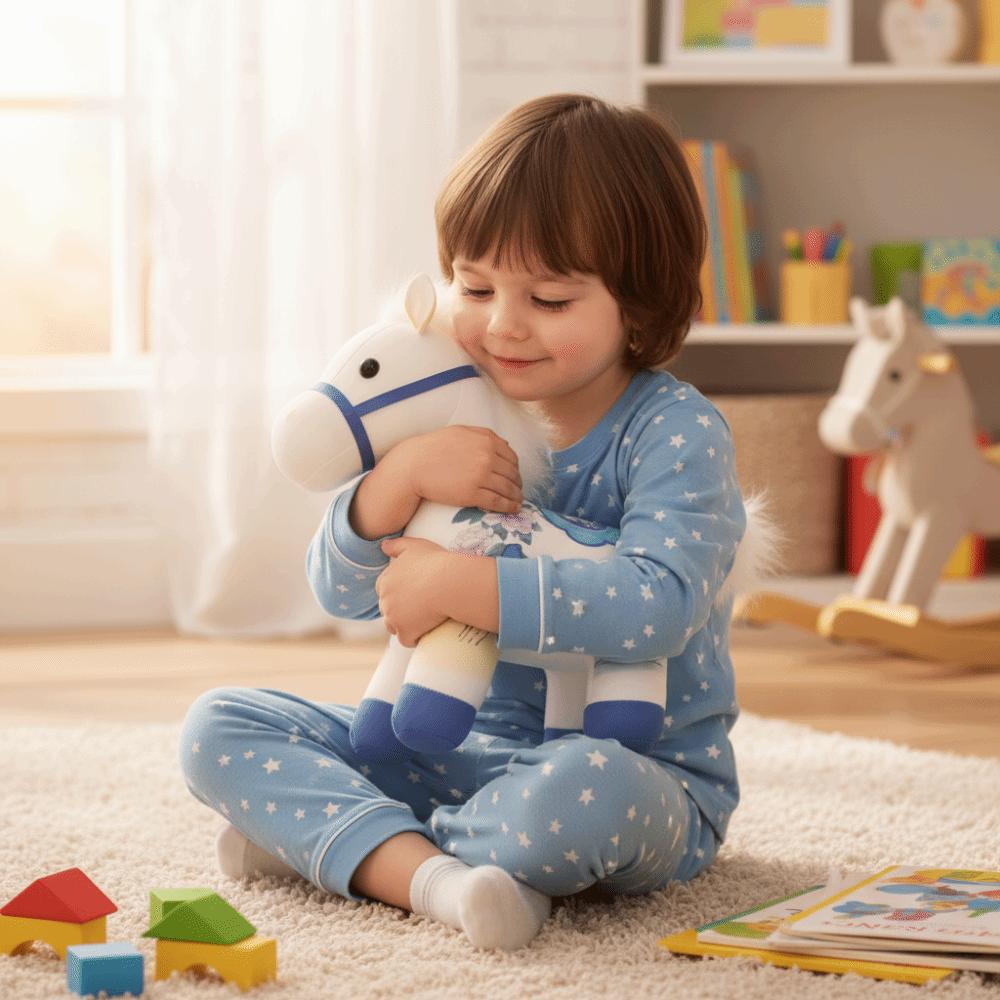 Soft Zodiac Pony Figurine Chinese Style Plush Horse Doll Pendant Cartoon Steed Doll  Festive Decor