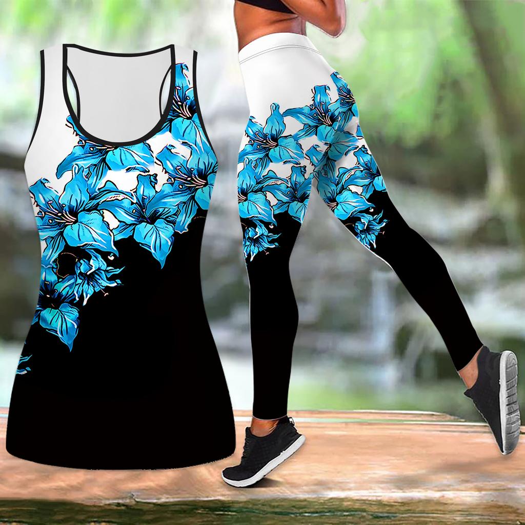 Black Sloping Lines Print Yoga Outfit for Women Fashion Workout Leggings Fitness Sports Casual Yoga Set Sports Suit