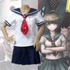 Danganronpa Another Episode Naegi Komaru Elegant White And Navy Blue Uniform Skirt Cosplay Costume With Sock