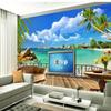 Summer Beach Wallpaper Terrace Landscape 3d Wall Mural Living Room Tv Background Wall Paper