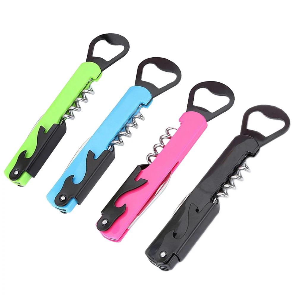 1 pieza Acero Metal con Mango de Plástico Fiesta en Casa Multifuncional Abridor de Vino Abridor de Tapas de Botella de Cerveza Sacacorchos Sacacorchos Inoxidable