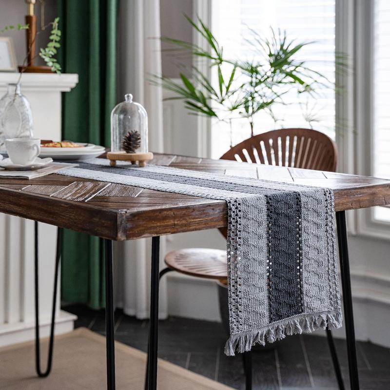 Table Flag Cotton Hemp Red Love Wedding Color Weaving Natural Material American Festival Party Dining Table Decoration