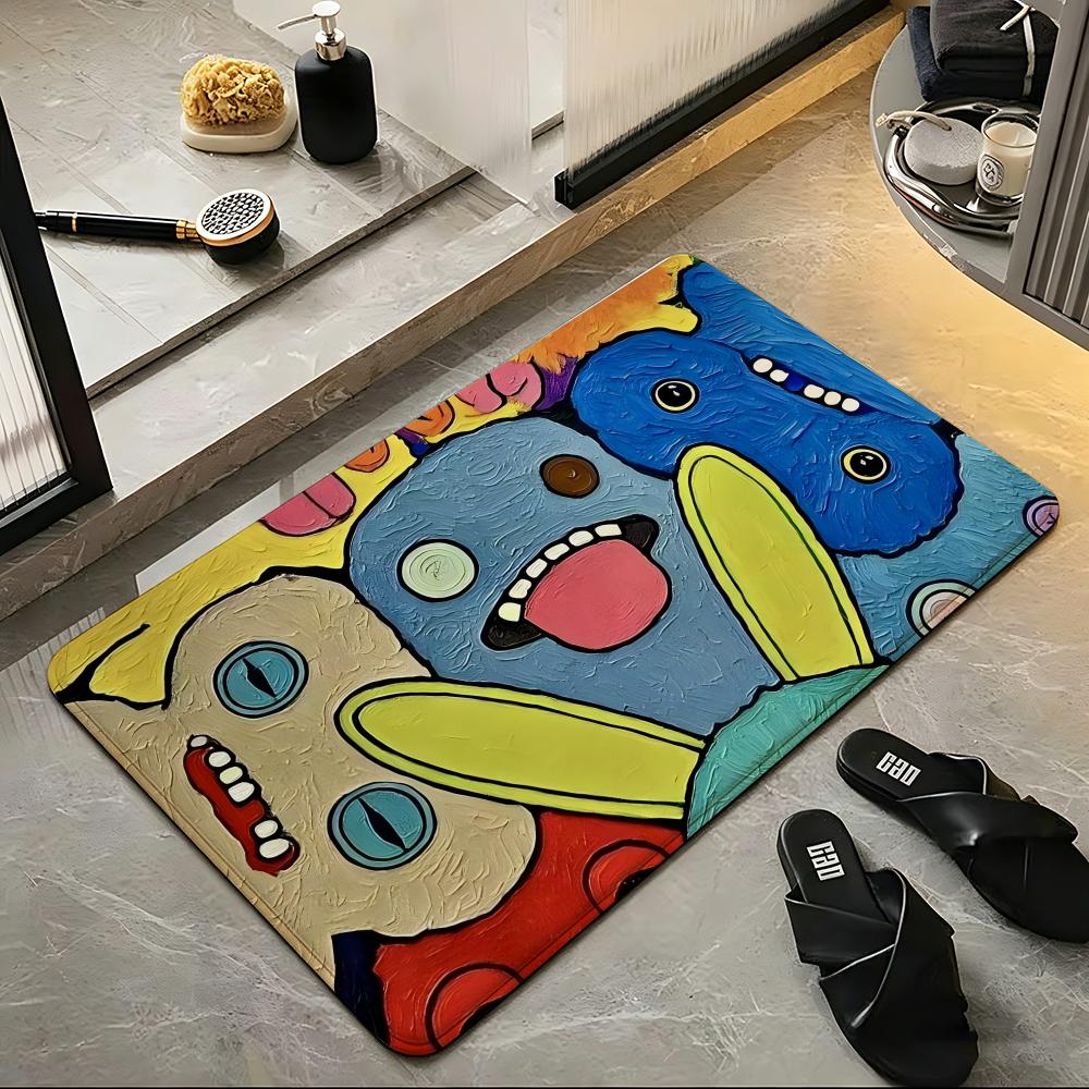 Toy F-Fuggler Floor Mat Soft Flannel Entrance Door Mat Non Slip Absorbent Bathroom Bedroom Floor Rug