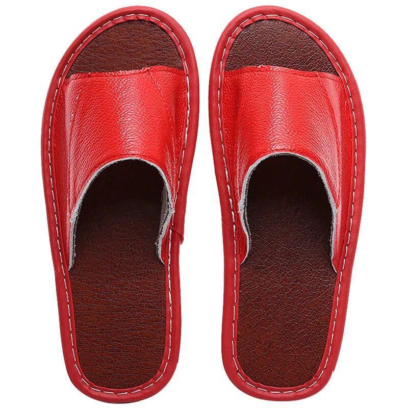 Unisex Echtleder Rindsleder Hausschuhe: Rutschfest, Bequem, Lässig und Kühl für Alle Jahreszeiten