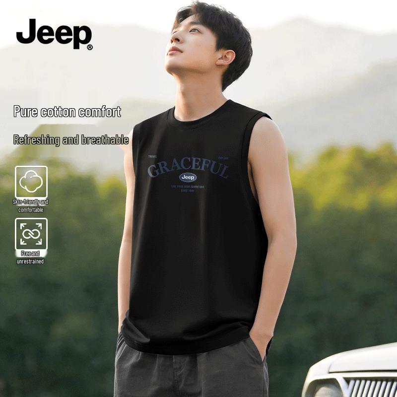 JEEP Men s 2026 Summer Heavyweight Cotton Graphic Tank Top 3XL