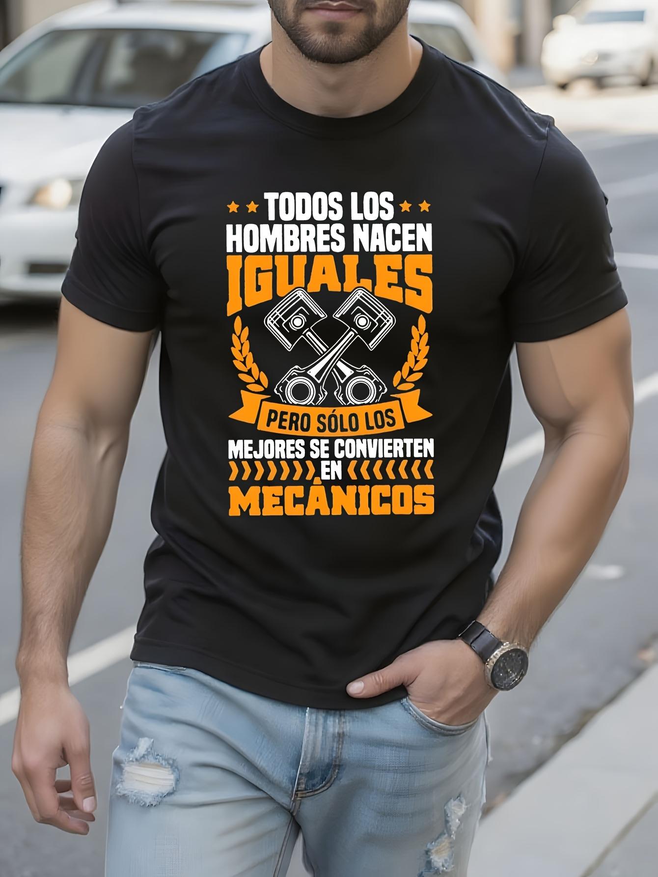 Funny Tshirt Funny Mechanic Tshirt - Black with Spanish A... M