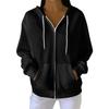 Women's Casual Fashion Long-Sleeved Zip-Up Christmas Print Knitted Hoodie